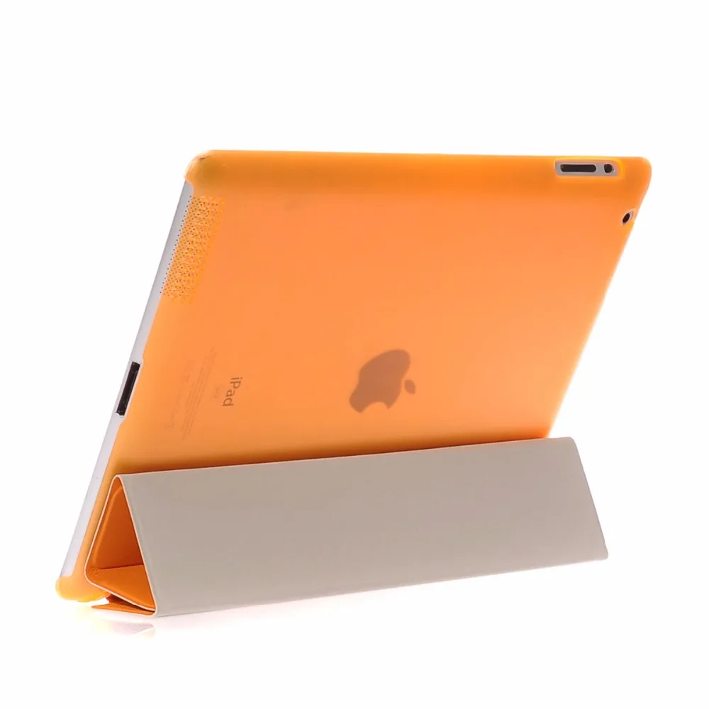 Protective Case for Apple iPad 4 3 2 Три Складной складной Вислоухая стенд Folio с w/Жесткий Назад