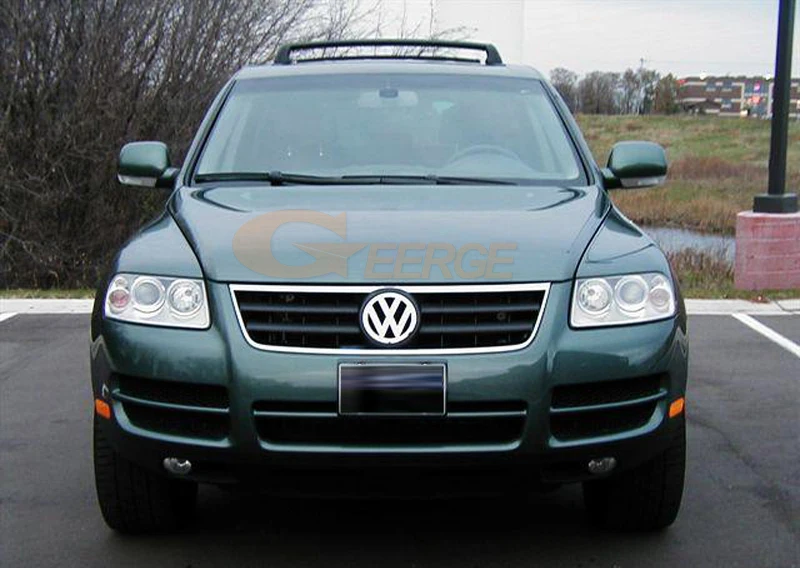 Для Volkswagen VW Touareg 2004 2005 2006 2007 галогенная фара RF Bluetooth контроллер многоцветный RGB комплект светодиодов «глаза ангела»