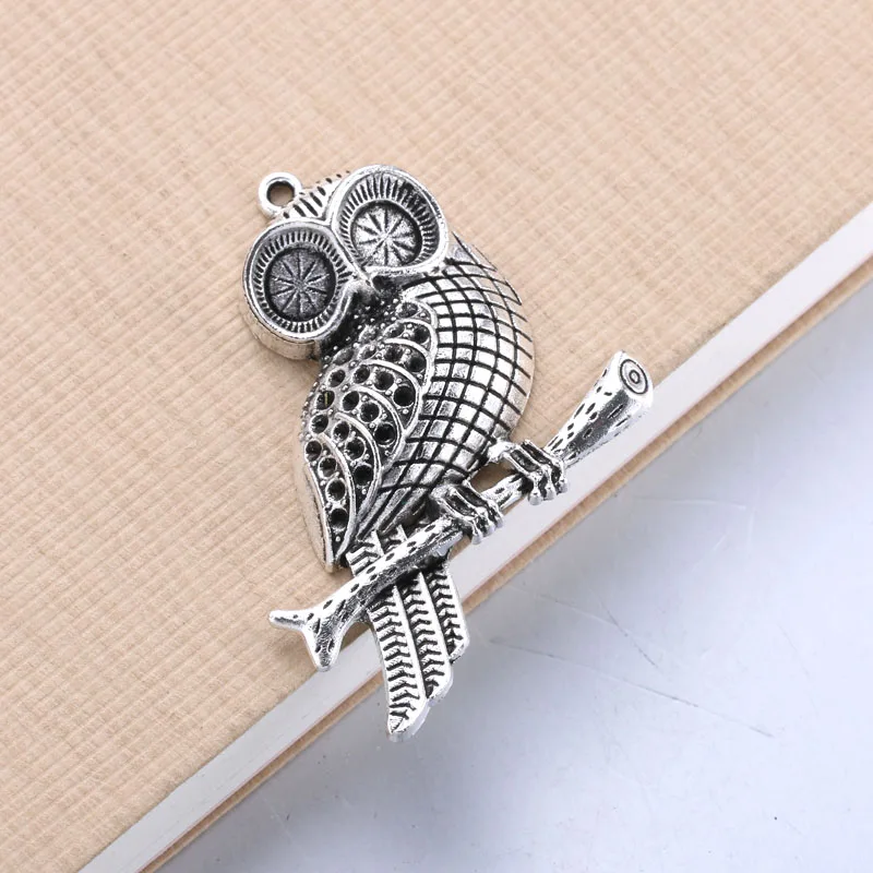 5pcs 50x40mm Ancient silver owl lucky Necklace Pendant Jewelry Accessory Making Retro Style 0509 | Украшения и аксессуары