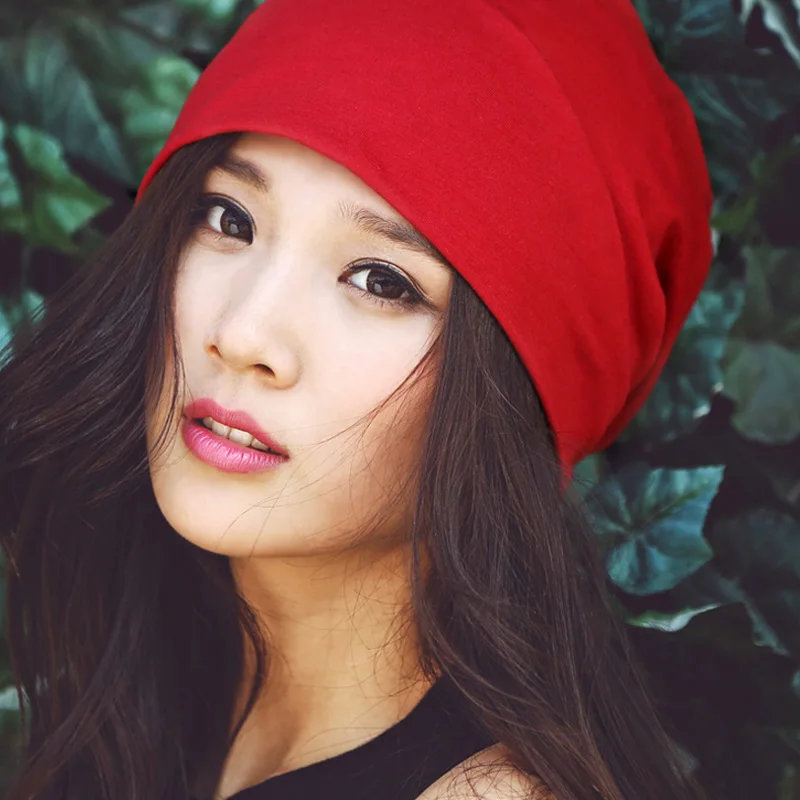 Женская Корейская зимняя шапка с рукавом тонкая однотонная универсальная Baotou