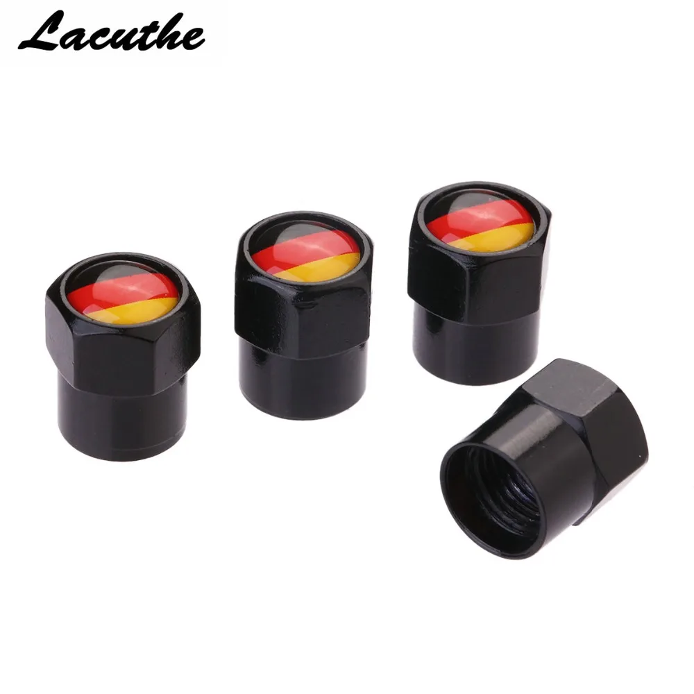

4 Pcs/Lot Flag Germany Car Sport Wheel Tire Valve Stem Air Caps Styling Stainless Steel For Car Styling Car Accessories
