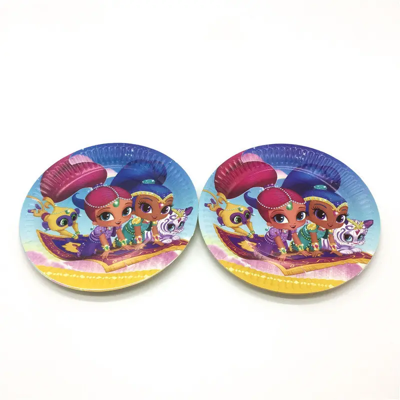 Shimmer and Shine тематические кружки, тарелки, салфетки 83 шт. Детские вечерние украшения для вечеринки на день рождения для 10 человек