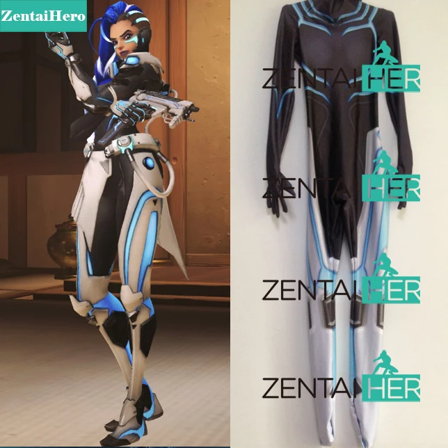Zentai герой 3D печати пользовательские киберпространстве Сомбра кожи Косплэй