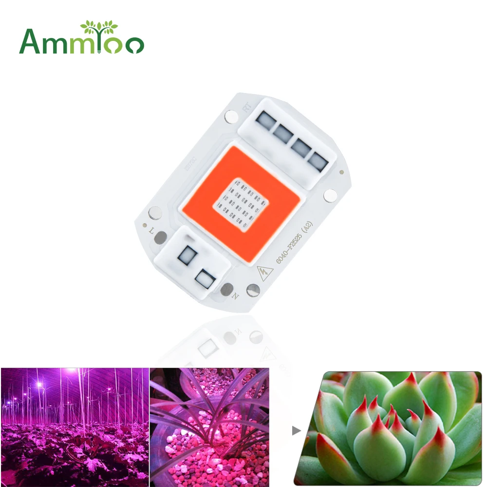 

Hydroponic Cob Led Grow Light 20W 30W 50W Full Spectrum 380-780mm Led Chip Plant Lamp 110V 220V For Indoor Plant Seedling Flower