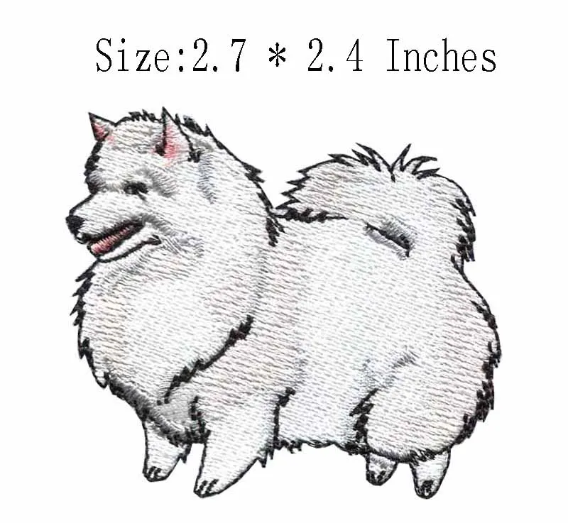 

Little white dog embroidery patch 2.7"wide/ /cute/hairyClothing accessory