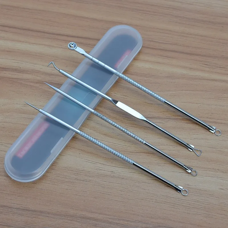 4pcs/lot Antibacterial Blackhead Pimples Acne Removal Needle Face Care Comedone Blemish Extractor Remover Skin Cleanser | Красота и