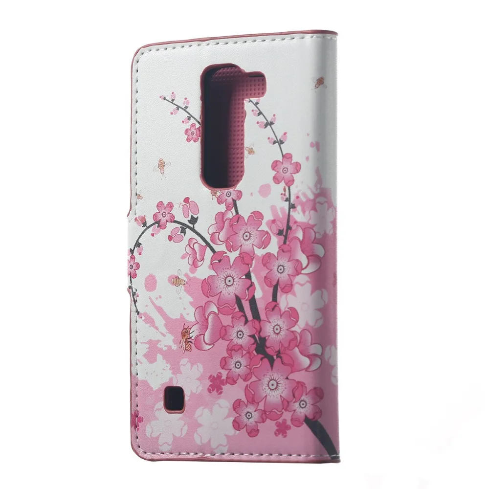 2015 Luxury Pink Plum Wallet Leather With Card Slots Flip Cover Case For LG magna C90 G4C G4 Mini G4mini H525N Phone Bags Cases |