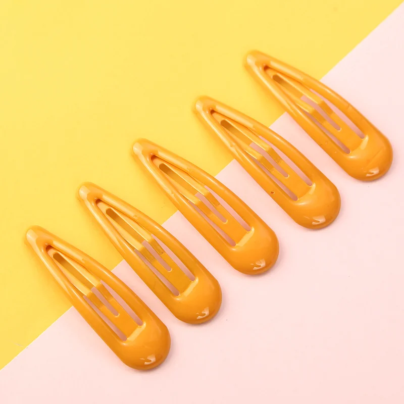 Ginger yellow 10 шт./лот, модные новые корейские заколки для детей и взрослых, милые заколки для волос, заколки для волос, аксессуары для волос для девочек и женщин, яркие разноцветные 10 цветов - Цвет: Ginger yellow