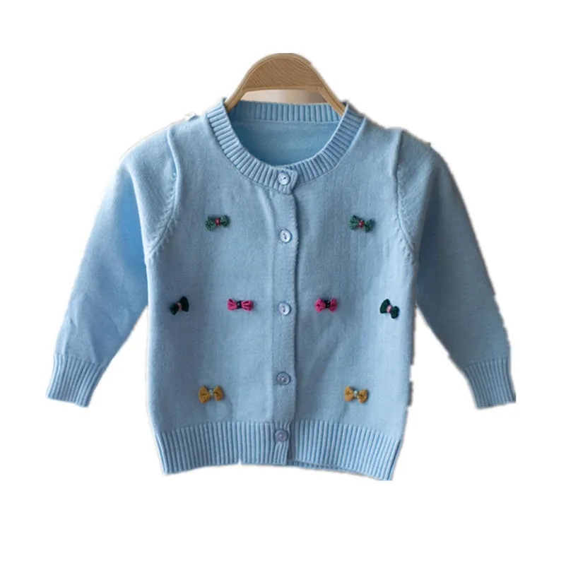 

Girls Sweaters Knitting Cardigan High-quality Spring Autumn Sweater for Baby Girls Long-sleeve Sweaters Bowknot Beautiful Coat
