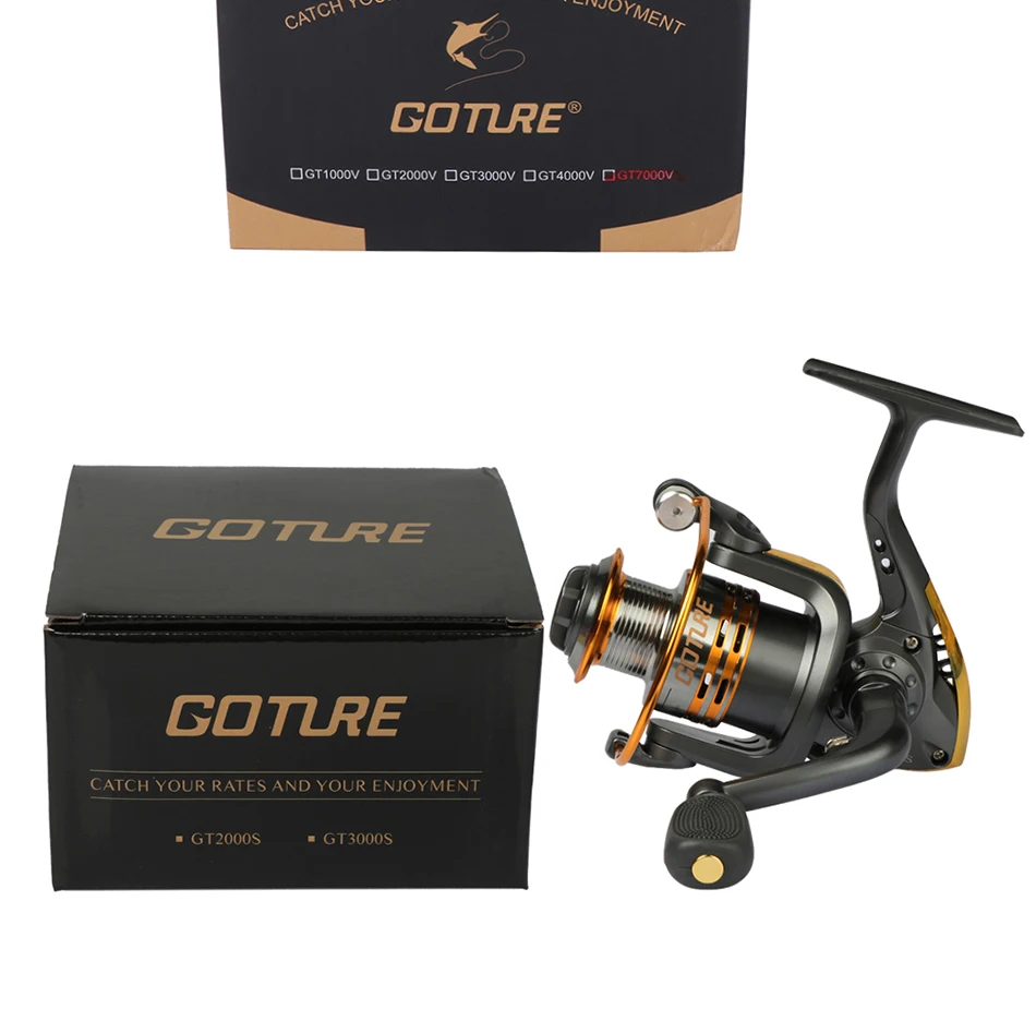 Goture рыболовные катушки спиннинг GTV/GTS 500/1000/2000/3000/4000/5000/6000/7000 7BB металлическая шпуля взаимозаменяемая катушка для рыбалки