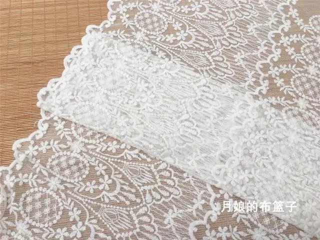 Розовый/белый изысканный хлопок сетка вышивка одежда кружева аксессуары кружева 50 см шириной