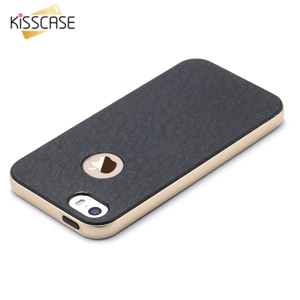 Стильный деловой кожаный чехол KISSCASE для iPhone 6 6S 5 5S SE ультратонкая задняя крышка Plus