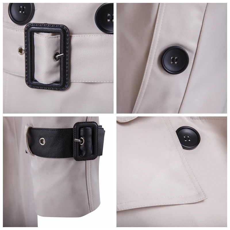 

JZ CHIEF 2018 Fashion Trench Coat Men Double Breasted Trench Jacket Long Waterproof Windbreaker With Belt Slim Outwear Overcoat