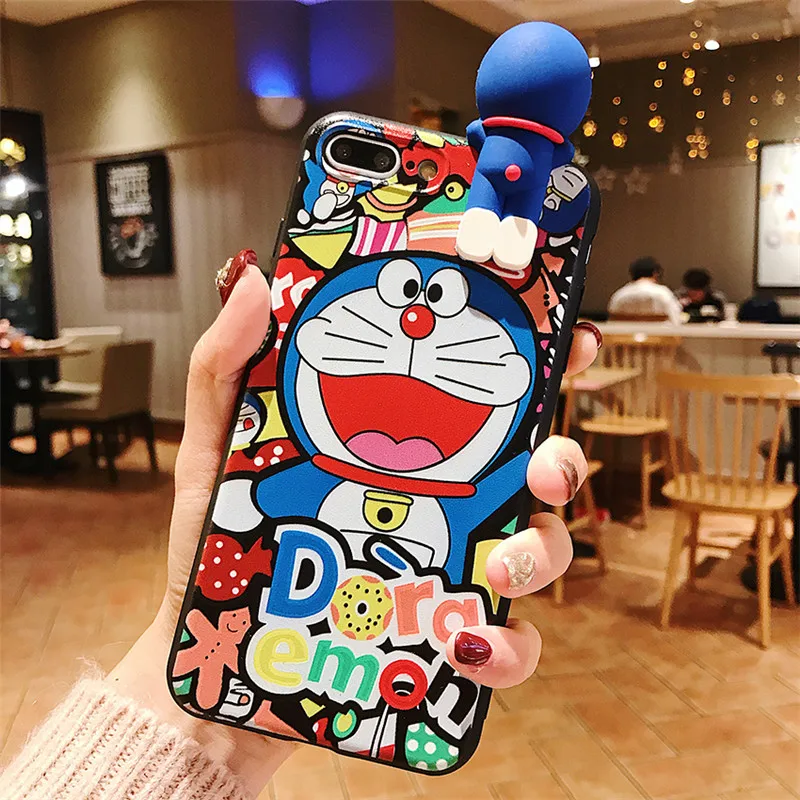3D милый Дораэмон кукла чехол для телефона iPhone 6 6s 7 8 Plus X XS XR MAX Мягкий Силиконовый