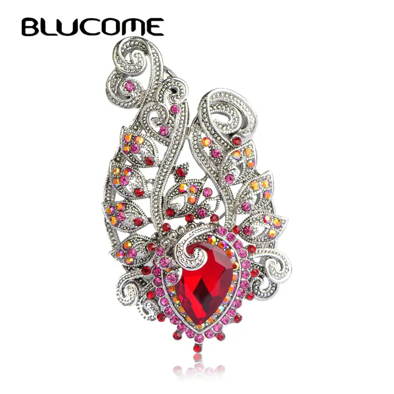 Blucome, зеленый цветок, Винтажная брошь, корсажные Броши для женщин, вечерние, женские, платья, заколки для волос, шарф, ювелирные изделия, женские броши на булавке