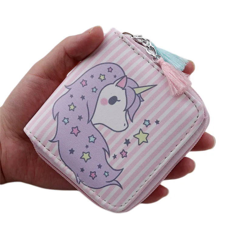 

New Cartoon Unicorn Women Wallet Coin Purse Students Kids Zip Small Zero Wallet Card Holder Fashion Women Ladies Purse