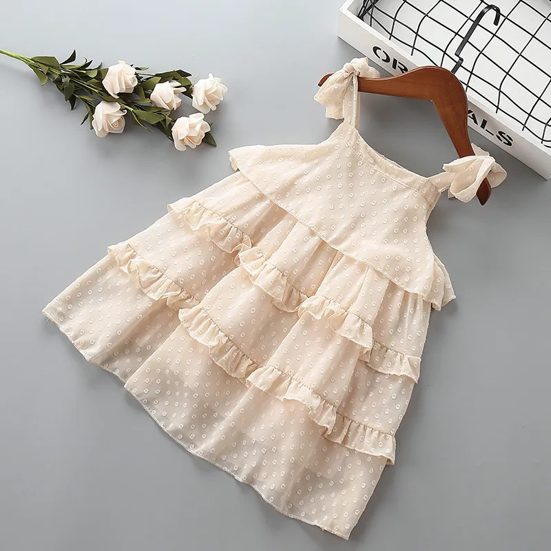 Женское платье с бантом и рюшами летнее однотонное принцессы 2019 | Детская одежда