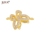 Модные медные микро-подвески с фианитом и стразами в виде бабочки для изготовления украшений вручную