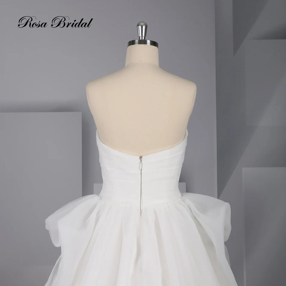 Rosabridal A силуэт свадебное платье простой миловидный воротник без бретелек Топ