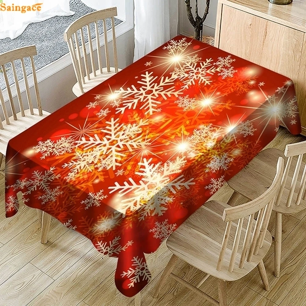 D Saingace, Рождественская скатерть, пылезащитная скатерть для стола X-mas, ужин на День Благодарения, 3D скатерть, домашний, вечерние, Декор, OEM N 08 - Цвет: D