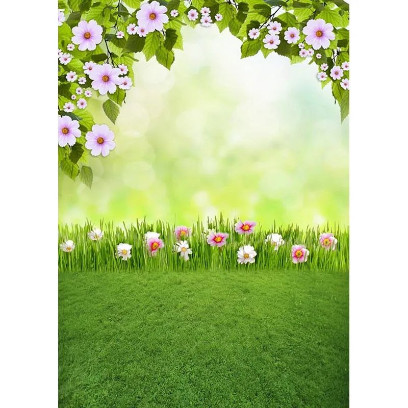  Spring Easter Background for Photography Green Grass Bokeh Photo Backdrop Studio Newborn Baby Portrait Booth | Электроника