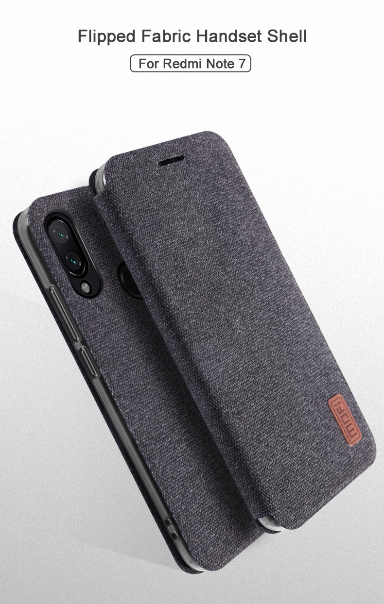 Чехол для redmi note 7, чехол MOFI для Xiaomi redmi note 7, тканевый флип-чехол для redmi note 7, полный Чехол, флип-чехол с подставкой, матовый чехол