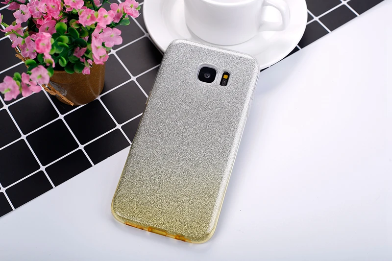 Чехол OLOEY для Funda samsung Galaxy S6 S7 Edge S8 S8 Plus S5 Note 8 5 4 чехол 2 слоя Блестящий сверкающий Мягкий ТПУ силиконовый чехол