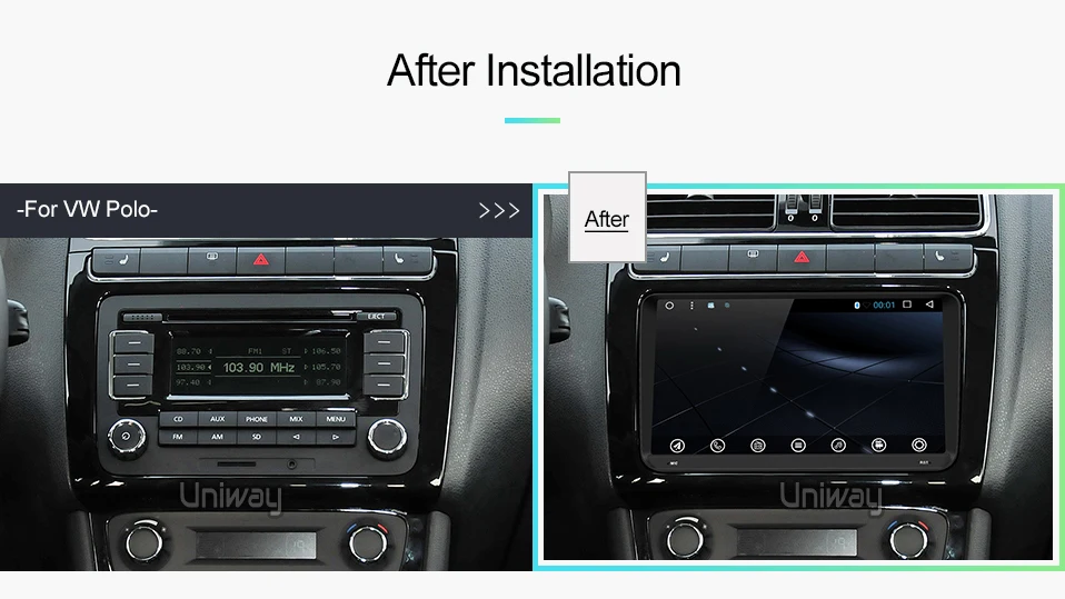 Uniway ADZ9071 android 8,1 автомобиль dvd для vw passat b7 b6 Гольф 5 Поло tiguan octavia rapid fabia с gps-навигации радио