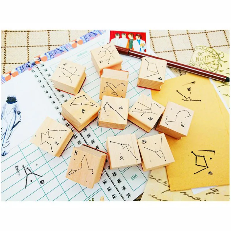 Декоративный штамп XINAHER с двенадцатью созвездиями для скрапбукинга канцелярские