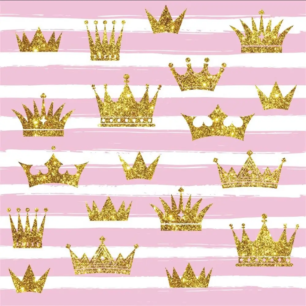 Laeacco фотографические фоны черные белые полосы золотая корона детский день рождения узор фоны для фотостудии камеры включены.