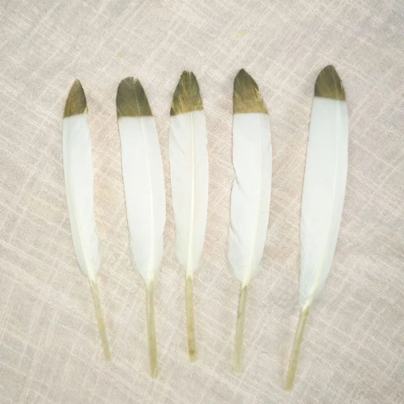 

100 pcs/lot double colors Goose feather 4-6 Inches/ 10-15 cm long Colorful feather wedding decoration feathers