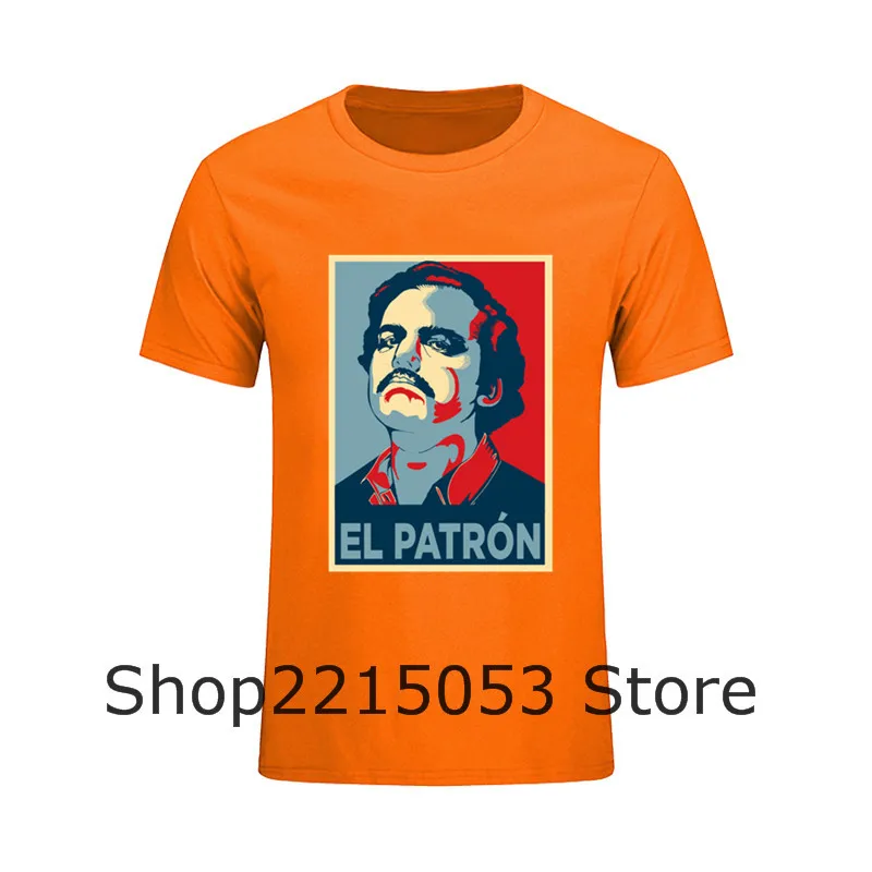 Черная футболка Pablo Escobar El Patron мужские футболки высококачественный Молодежный