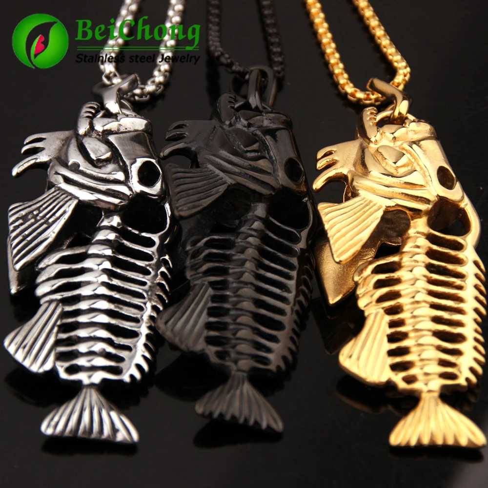 Цепочка мужская со звеньями из стали 316L ожерелье золотистого цвета с