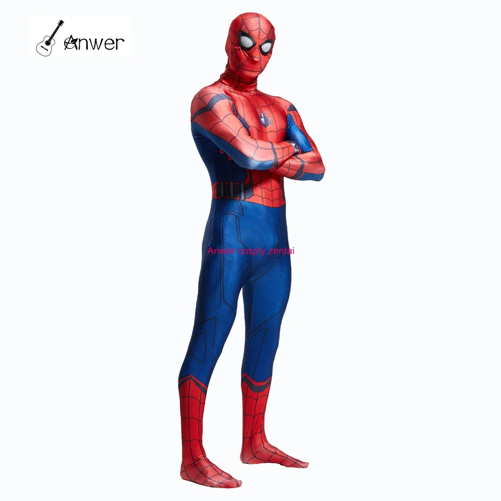 3D Spider-man Homecoming Cosplay Costume Man Spandex Lycra Spiderman Zentai Suit with Mask Halloween Party Bodysuit | Тематическая