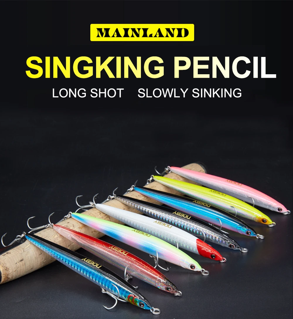 NOEBY NBL9126 карандаш Тонущая приманка stickbait Блюз код тонкий C длинный литье Рыбная приманка вобблер 125 мм/21,5 г Япония крючки
