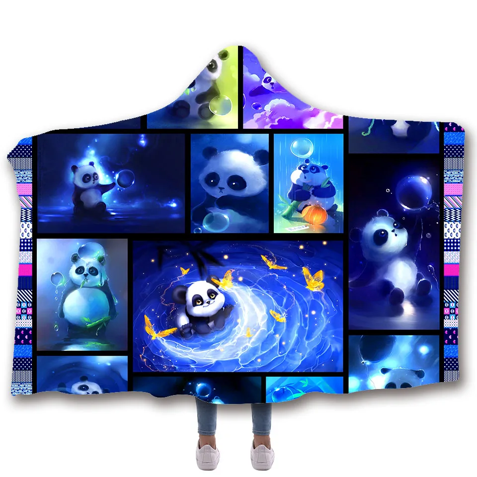 Мягкое Флисовое одеяло с Капюшоном Панда Пингвин Прямая поставка|Одеяла| |