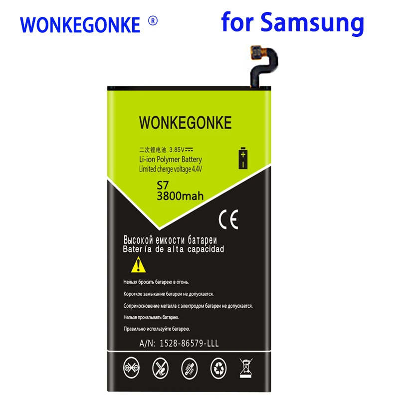 

WONKEGONKE 3800mah EB-BG930ABA для Samsung Galaxy S7 G9300 SM-G930 G930F G930 аккумулятор