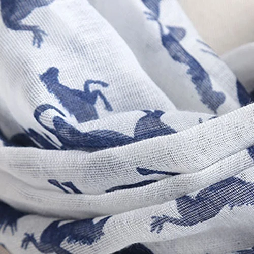 Женская весенне-Осенняя мода скачущие лошади принт длинный шарф-вуаль