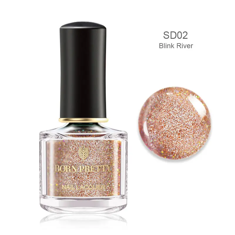 BP-SD02 Born pretty, голографическая лак для ногтей, Розовый Блестящий мерцающий лазер, лак для ногтей, цветной, сделай сам, маникюрный дизайн, 6 мл, лак для ногтей - Цвет: BP-SD02