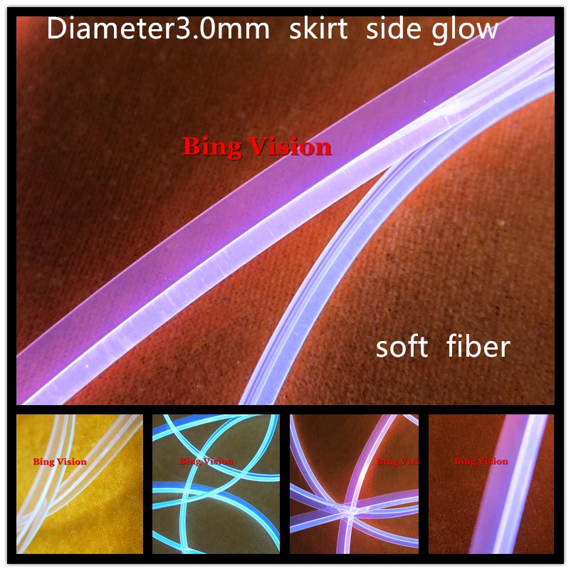 Мягкий яркий боковой светящийся волоконно оптический осветительный кабель 3 0 мм
