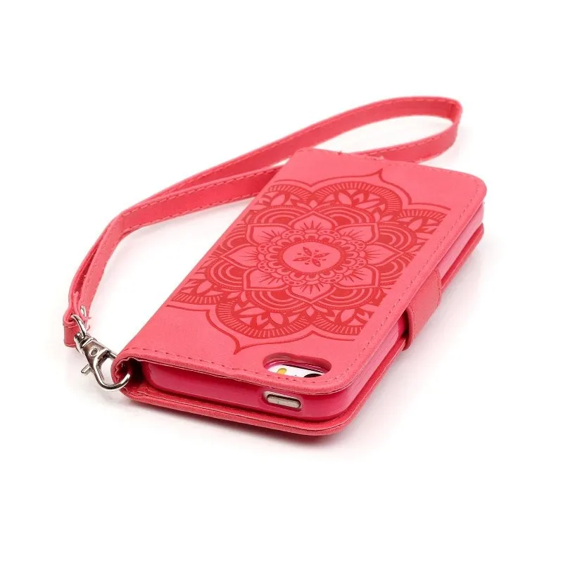 Ловец снов из искусственной кожи кошелек книжка флип чехол для iPhone XS XSMAX 8 8P 6 6S7 7 Стенд чехол для телефона с ремешком для переноски