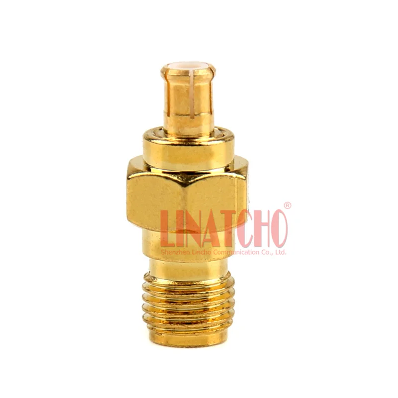 10 pcs sales golden color RF 50ohm SMA female to MCX male connector adaptor