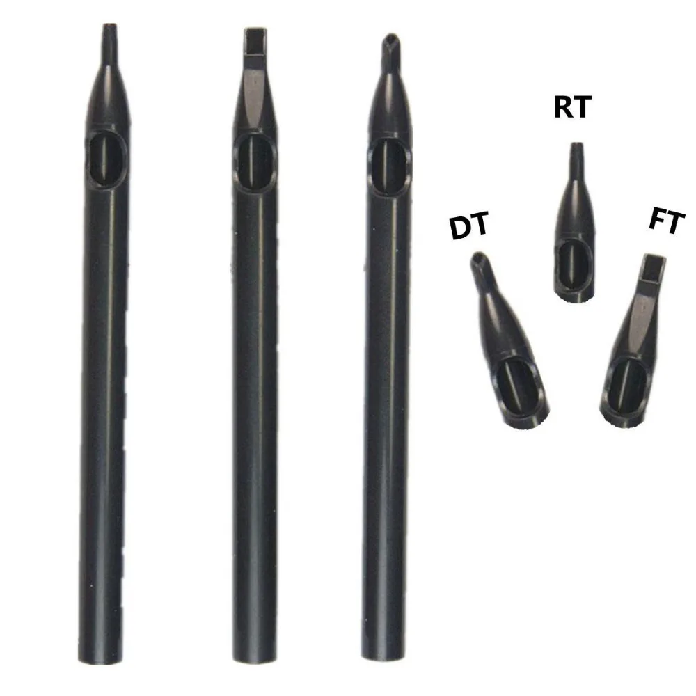 50 шт. черные длинные кончики для тату 13 футов одноразовые пластиковые татуировок