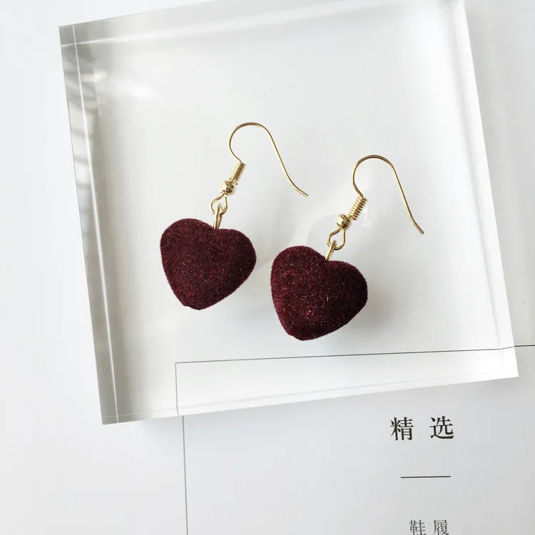 Реальные Коло Pendientes E1018 Harajuku в стиле ретро бархат Ушные крючки любовь «Гладиатор» с ремешками в виде геометрических фигур серьги Lint в стиле «Джокер»; модные