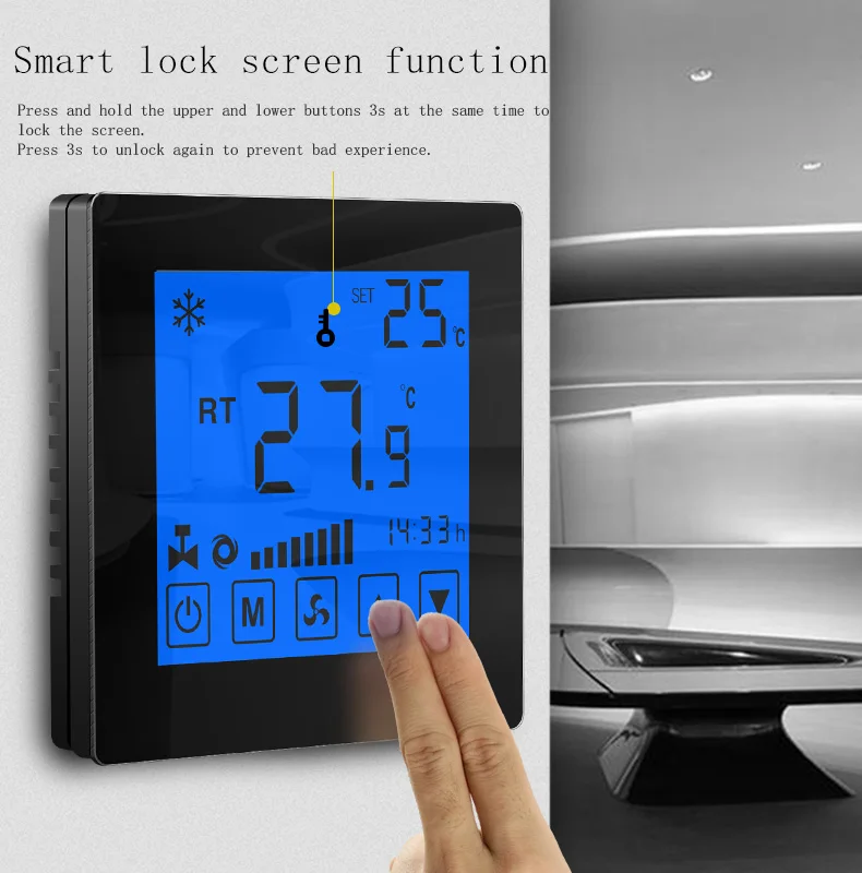 Bcsongben Интеллектуальный термостат универсальный стандарт smart touch контроль температуры ЖК-экрана, нагревательное охлаждающее устройство, 4 цвета