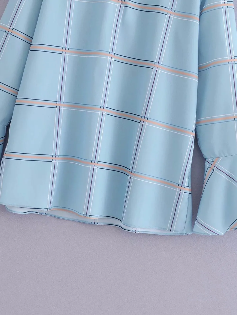 Omchion Blusa feminina 2018 Новый O Средства ухода за кожей шеи плед шифон Летний Топ