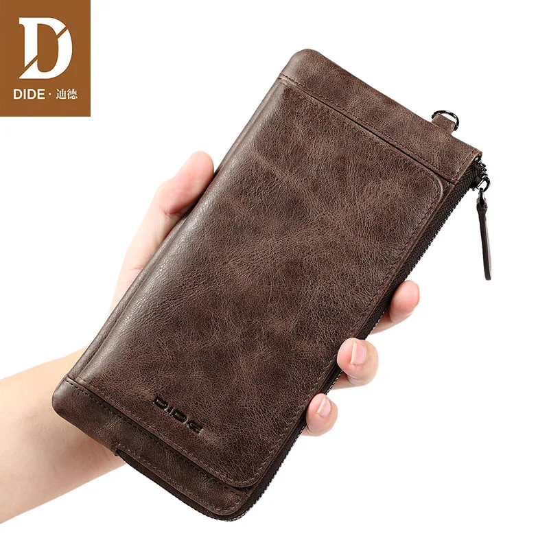 DIDE 100% коровья кожа деловая мужская сумка клатч кошелек из натуральной кожи