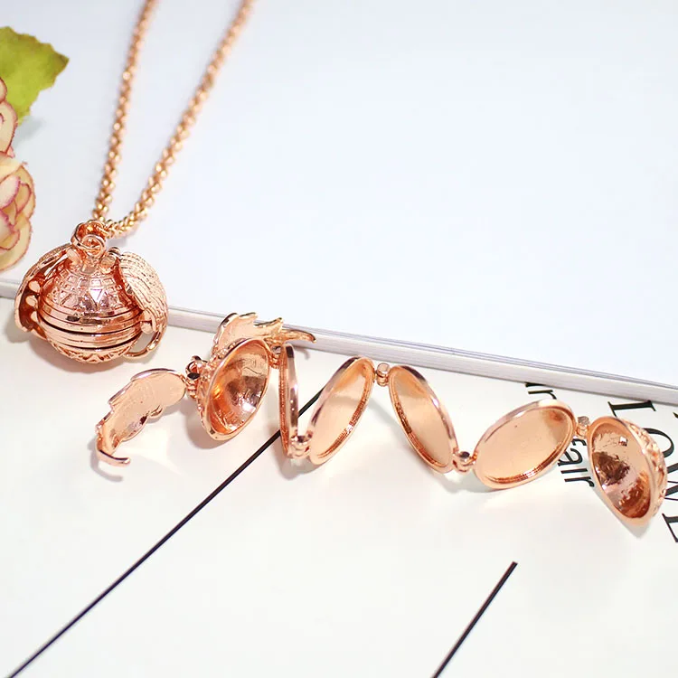 Rose Gold Locket 1 шт. несколько фото медальон ожерелье пять фото медальон семья фото медальон на память ювелирные изделия подарок на день матери - Окраска металла: Rose Gold Locket