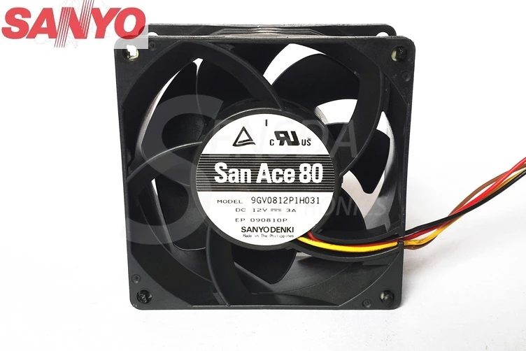 Оригинальный вентилятор для Sanyo 9GV0812P1H031 80 мм 8 см постоянный ток 12 В 3 А