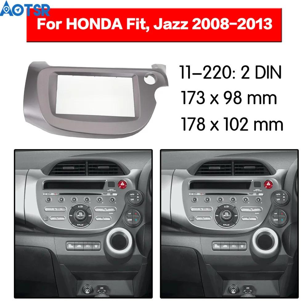 Автомобильная Радио фасция рамка для HONDA Fit Jazz 2008 2013 Dash Facia панель стерео аудио